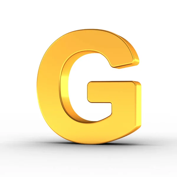 The letter G as a polished golden object with clipping path — Stock Photo, Image