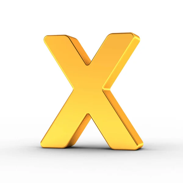 The letter X as a polished golden object with clipping path — Stock Photo, Image