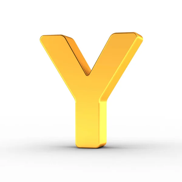 The letter Y as a polished golden object with clipping path — Stock Photo, Image