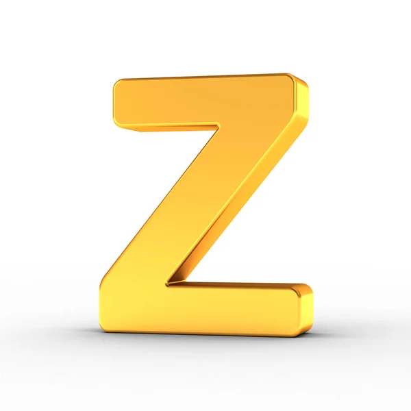 The letter Z as a polished golden object with clipping path — Stock Photo, Image