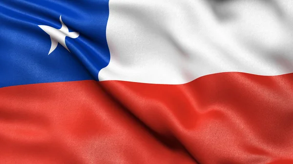 Ilustración Bandera Chile Ondeando Viento —  Fotos de Stock