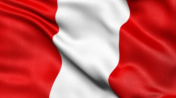 Ilustración Bandera Del Perú Ondeando Viento — Foto de Stock