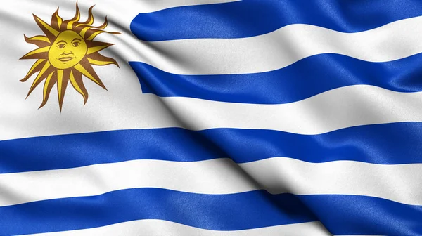 Ilustración Bandera Uruguay Ondeando Viento —  Fotos de Stock