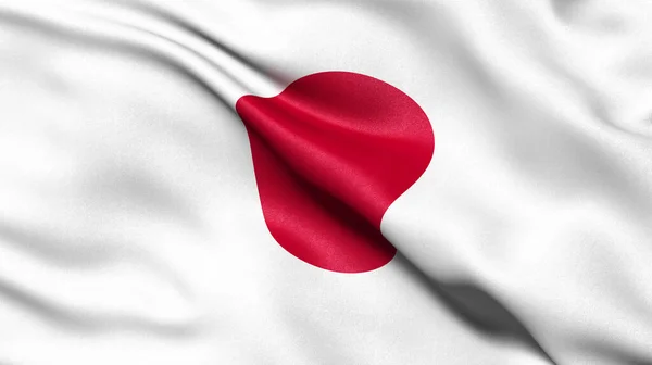 Ilustrace Vlajky Japonska Vlnící Větru — Stock fotografie