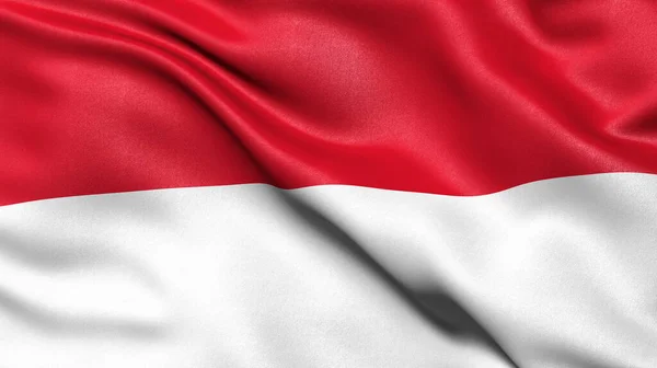 Απεικόνιση Της Σημαίας Της Ινδονησίας Κυματίζει Στον Άνεμο — Φωτογραφία Αρχείου