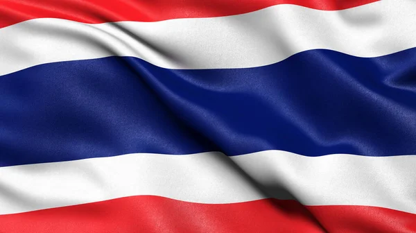 Απεικόνιση Της Σημαίας Της Ταϊλάνδης Κυματίζει Στον Άνεμο — Φωτογραφία Αρχείου
