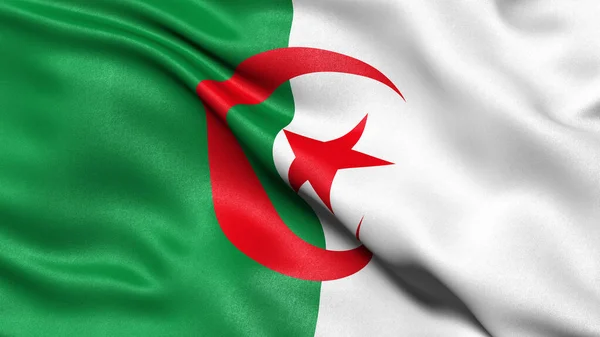 Illustration Der Flagge Algeriens Die Wind Weht — Stockfoto