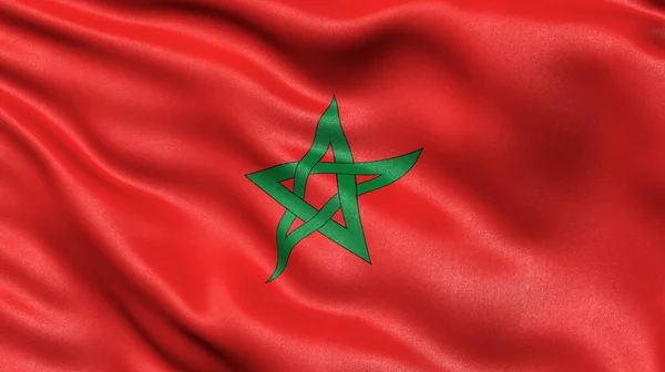 Illustration Der Flagge Marokkos Die Wind Weht — Stockfoto