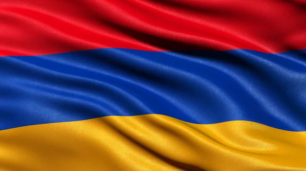 Illustration Armeniens Flagga Viftar Vinden — Stockfoto