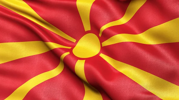 Ilustração Bandeira Macedônia Norte Acenando Vento — Fotografia de Stock