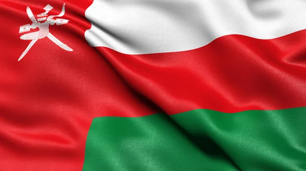 Illustration Der Flagge Des Oman Die Wind Weht — Stockfoto