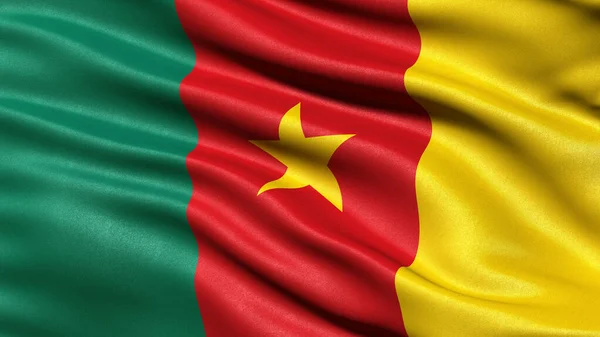Illustration Der Flagge Kameruns Die Wind Weht — Stockfoto