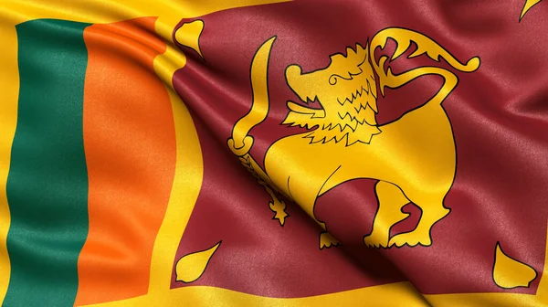 Illustration Der Flagge Sri Lankas Die Wind Weht — Stockfoto