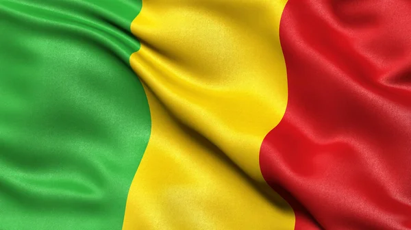 Illusztráció Zászló Mali Integetett Szélben — Stock Fotó