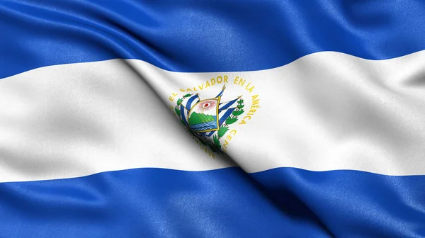 Illustration Flag Salvador Waving Wind — Stock Photo, Image