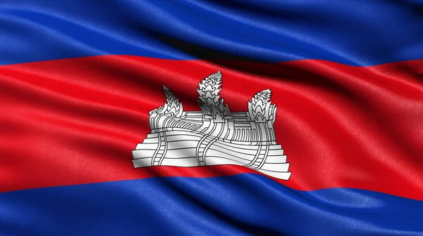 Ilustración Bandera Camboya Ondeando Viento —  Fotos de Stock