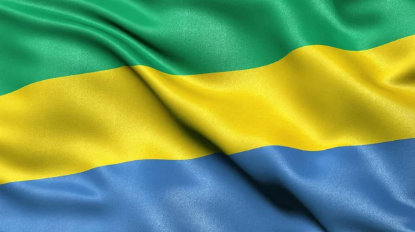 Ilustracja Flagi Gabonu Machającego Wietrze — Zdjęcie stockowe