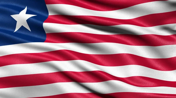 Illustrazione Della Bandiera Della Liberia Che Sventola Nel Vento — Foto Stock