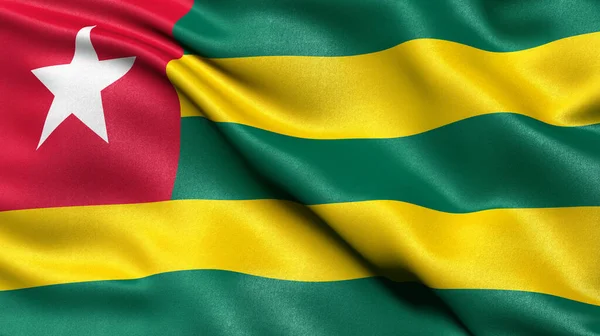 Ilustração Bandeira Togo Acenando Vento — Fotografia de Stock
