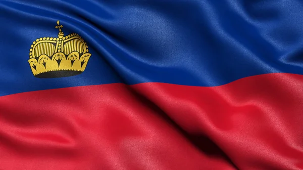Illustration Liechtensteins Flagga Viftande Vinden — Stockfoto