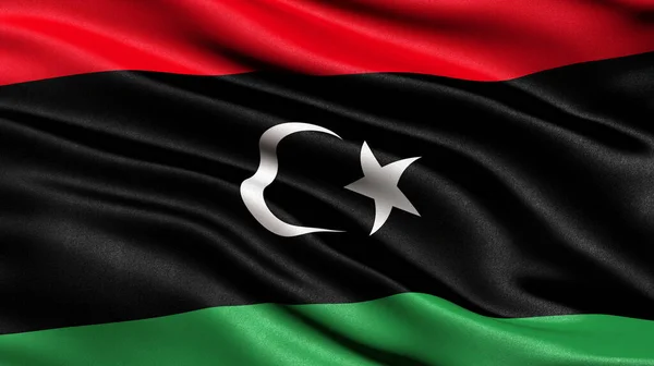 Illustration Flag Libya Waving Wind — Stock Photo, Image