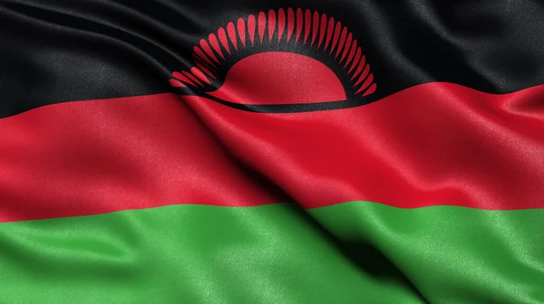 Illustration Flaggan Malawi Vinka Vinden — Stockfoto