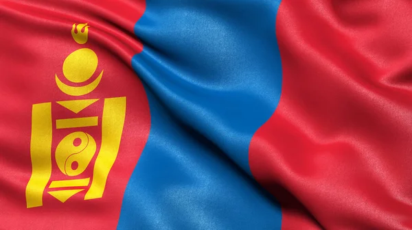 Illustration Flag Mongolia Waving Wind — Stock Photo, Image