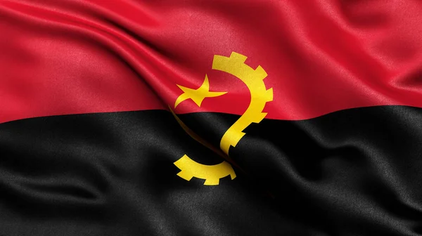 Ilustração Bandeira Angola Acenando Vento — Fotografia de Stock