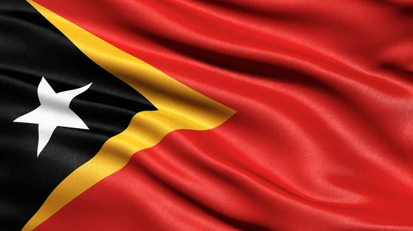 Иллюстрация Флага Восточного Тимора Машущего Ветром — стоковое фото
