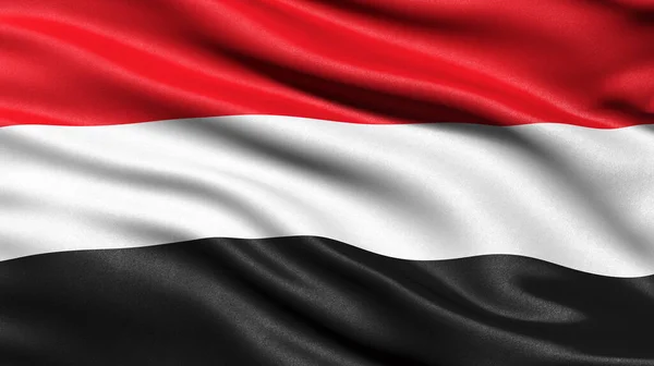 Illustration Flag Yemen Waving Wind — Stock Photo, Image