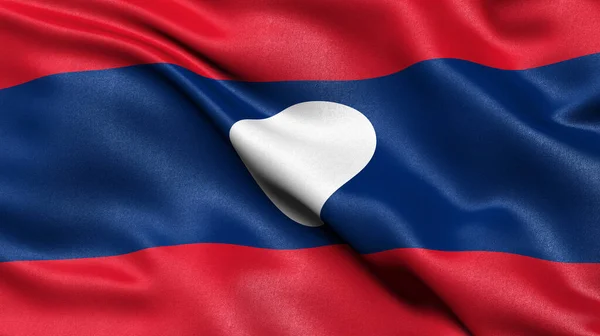 Ilustração Bandeira Laos Acenando Vento — Fotografia de Stock