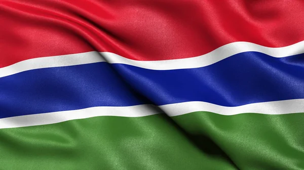 Ilustracja Flagi Gambia Machając Wietrze — Zdjęcie stockowe