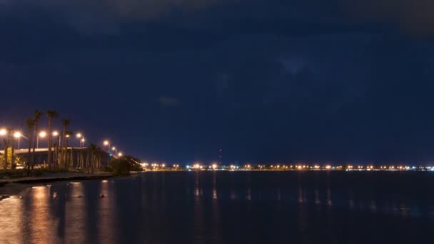 迈阿密上空闪电风暴的时间流逝 — 图库视频影像