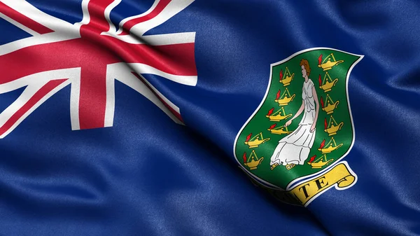 Ilustración Bandera Las Islas Vírgenes Británicas Ondeando Viento — Foto de Stock