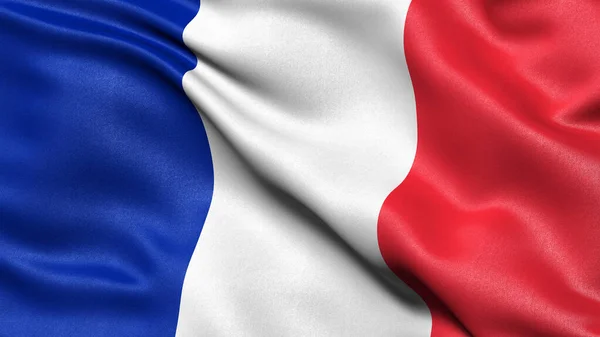 Απεικόνιση Της Σημαίας Της Γαλλίας Κυματίζει Στον Άνεμο — Φωτογραφία Αρχείου