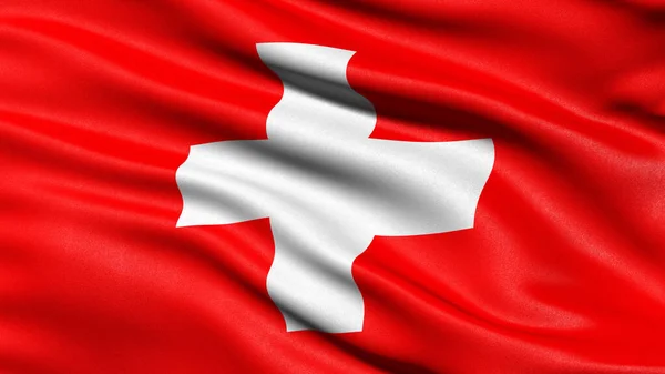 Illustration Flag Switzerland Waving Wind — Stock Photo, Image