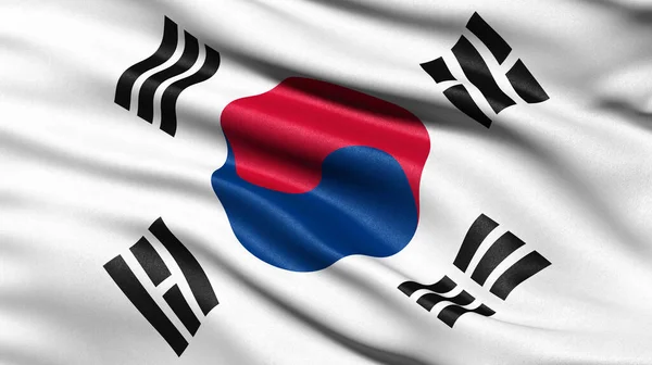 Ilustração Bandeira Coreia Sul Acenando Vento — Fotografia de Stock