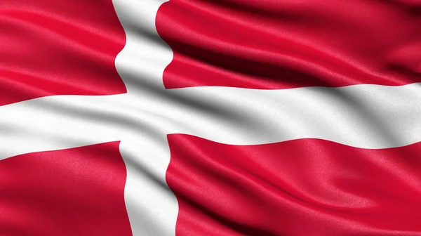 Illustration Drapeau Danemark Agitant Vent — Photo