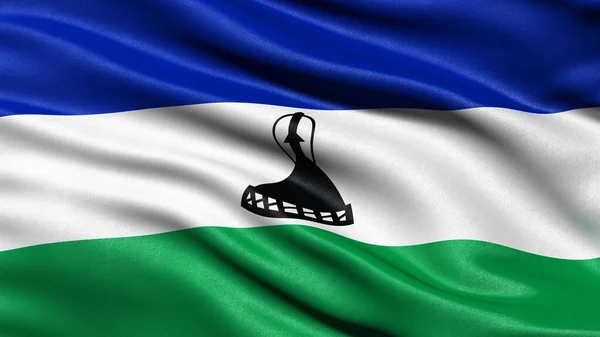 Illustration Drapeau Lesotho Agitant Vent — Photo