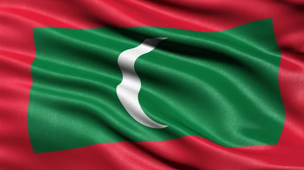 Illustration Flag Maldives Waving Wind — Stock Photo, Image