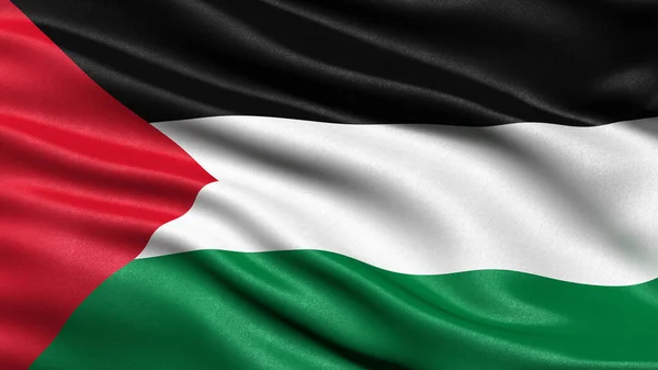 Illustration Flag Palestine Waving Wind — Stock Photo, Image