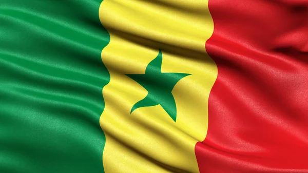 Illustratie Van Vlag Van Senegal Wapperend Wind — Stockfoto