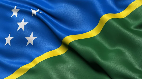 Darstellung Der Flagge Der Salomonen Die Wind Weht — Stockfoto