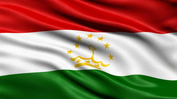 Ilustração Bandeira Tajiquistão Acenando Vento — Fotografia de Stock