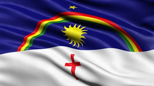 風に揺れるペルナンブコ州旗の3Dイラスト — ストック写真