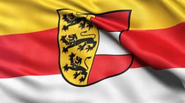 Avusturya 'da rüzgarda dalgalanan Salzburg eyalet bayrağının kusursuz döngüsü. Son derece detaylı kumaşlı gerçekçi döngü. 