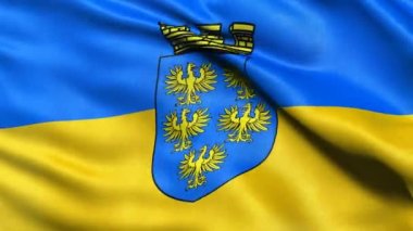 Avusturya 'da rüzgarda dalgalanan kusursuz Aşağı Avusturya bayrağı. Son derece detaylı kumaşlı gerçekçi döngü.