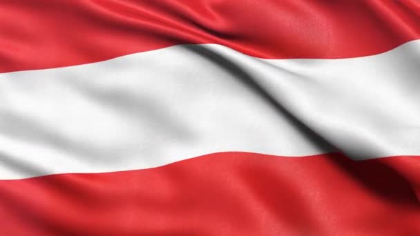 Sömlös Ögla Österrike Flagga Viftar Vinden Realistisk Ögla Med Mycket — Stockvideo