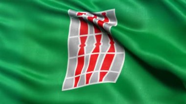 İtalya 'da rüzgarda dalgalanan kusursuz Umbria bayrağı. Son derece detaylı kumaşlı gerçekçi döngü. 