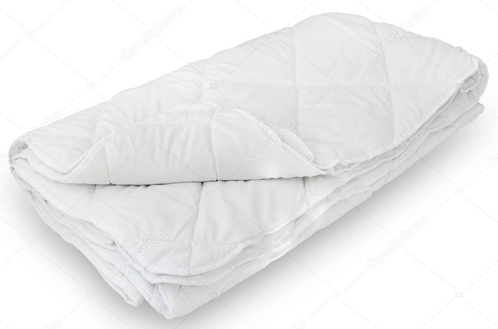 Soft white blanket isolated 